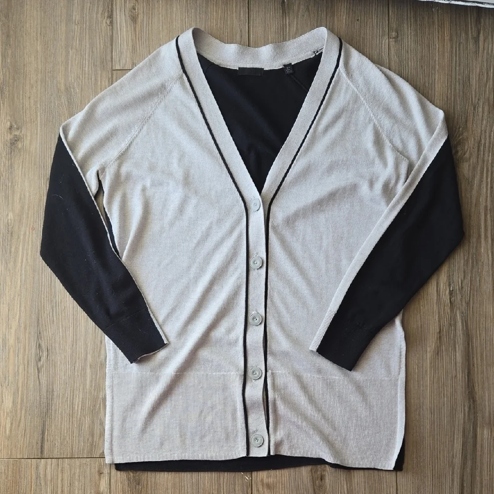 ATM Anthony Thomas Melillo Silk, Wool, And Cashmere Blend Colorblock Cardigan